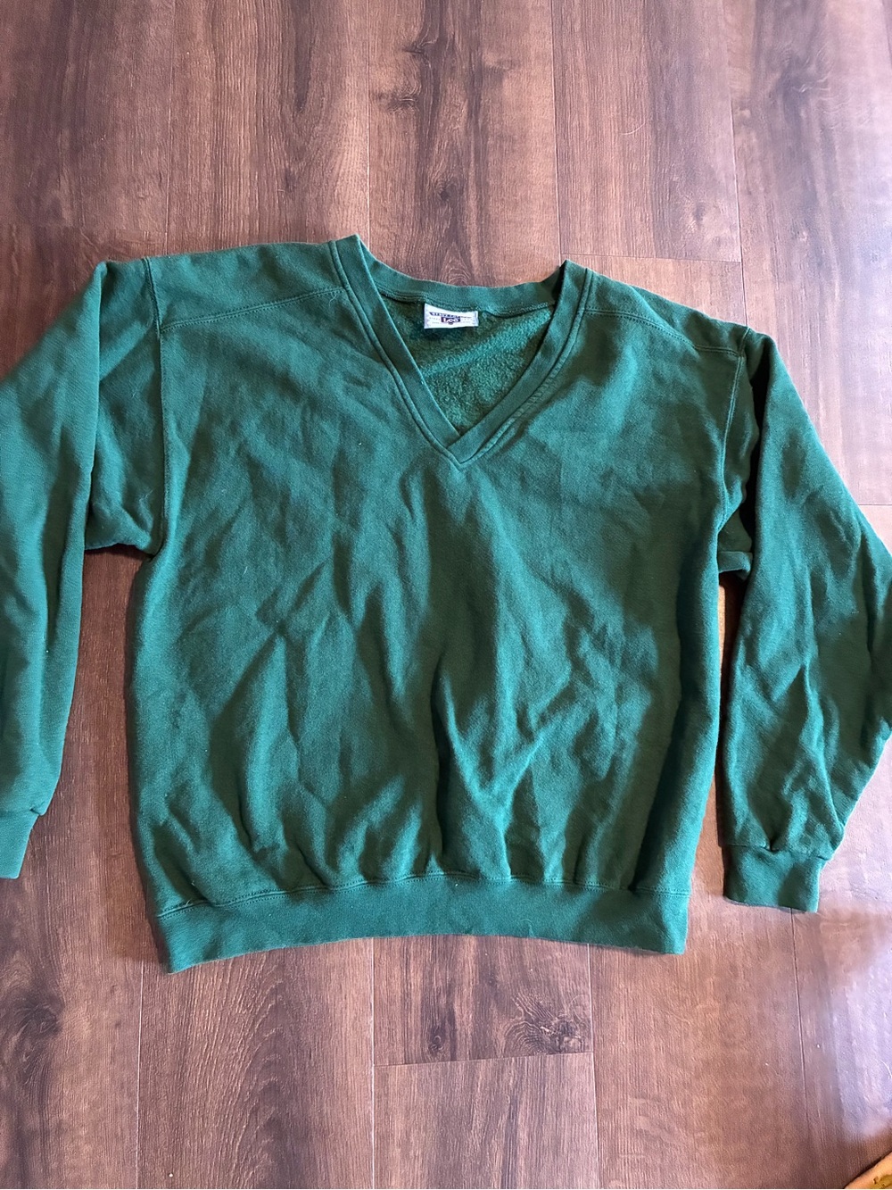 Vintage Lee Heavy Cotton Green V Neck Sweatshirt USA Men’s M